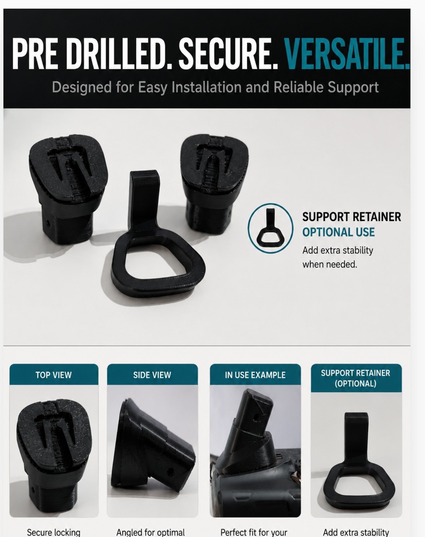 Two replacement recount mounts and retainer